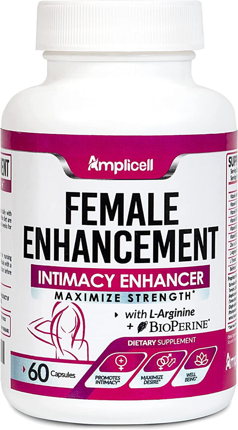 AMPLICELL Female Enhancement (60caps) - Hormone Balance for Women - Intimacy & Mood Support - Natural Female Enhancement Pills with Dong Quai, Ginseng & Maca Root, 1 Pack