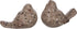 The Country House Vintage Bird Aged Crackle White 5 x 4 Terra Cotta Ceramic Figurines Set of 2