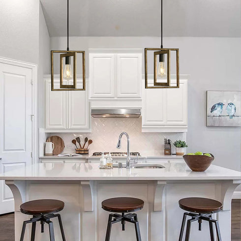 Mini Pendant Light Farmhouse Chandelier, 1-Light with Oil Rubbed Bronze Finish, Rustic Pendant Lighting for Kitchen Island, Dining Room Bedroom and Entryway