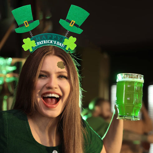 JOYIN 97PCS St. Patrick's Day Party Favor Accessories, 6 Serve Dressing-up Set, with Shamrock Hat Headband, Necklace, Bow Headband, Sequin Bow, Beards,Shamrock Tattoo,Sticker for Party Decoration