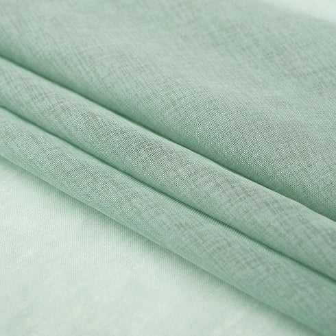 Mint Green Semi Sheer Curtains 84 Inches Long Faux Linen Mint Green Sheers with Rod Pocket for Bedroom Living Room Girls Kids Room 2 Panels 52x84