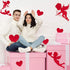 36 Pieces Valentine's Day Cutouts Heart Shape Paper Cutouts Love Party Decorations for Bulletin Board Window Decoration, Happy Valentine's Day Wedding Anniversary Party Supplies, 3 Styles, 2 Sizes