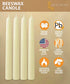 Hyoola 8" Beeswax Taper Candles - 8 Hour Burn Time - White Beeswax Candles - 4 Pack