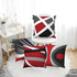 Set of 4 Couch Pillow Covers 18x18 Modern Geometry Decorative Throw Pillow Covers, Cushion Case, Pillowcase for Living Room Sofa, Bedroom, Chair, Car (Red, 18" x 18")