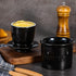 Warome Butter Holder, French Butter Crock for Counter, Farmhouse Butter Keeper With Water Line French Butter Dish with Lid, Perfect Spreadable Consistency(Black)