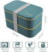Japanese Bento Box - All-in-One Stackable Bento Lunch Box Container - Leakproof Eco-Friendly Meal Prep Containers for Men Women, Microwave and Dishwasher Safe,Easy Wash (Blue)