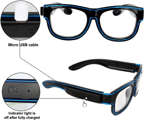 YouRfocus Wireless Led Light up Glasses Glow in The Dark for Rave Party, EDM (Green)