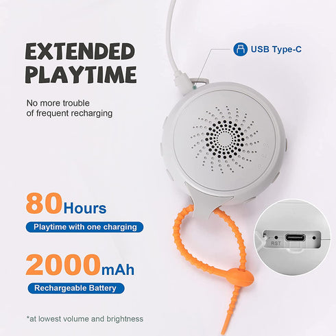 Portable Sound Machine, White Noise Machine with Night Light for Baby & Adults by COMSYNC, Sleep Soothers with 12 Soothing Sounds for Stroller or Car Seat , Rechargeable, Child Lock & Timer