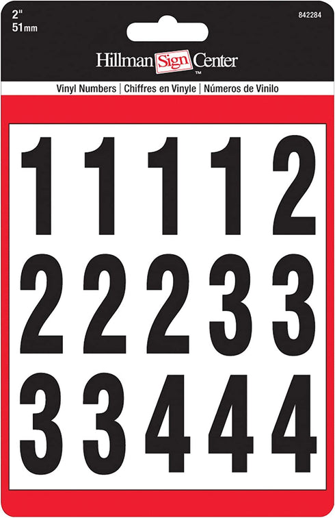 The Hillman Group 842284 Numbers Kit, Black/White, 2-Inch