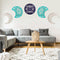 5 Pieces Moon Phase Wall Decor Boho Wood Moon Appearance Wall Art Decorations Hanging Nordic Bohemian Moon Interior for Living Room Bedroom Apartment Home