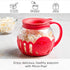 Ecolution Patented Microwave Micro-Pop Popcorn Popper, Borosilicate Glass, 3-in-1 Lid, Dishwasher Safe, BPA Free, 1.5 Quart Snack Size, Red.