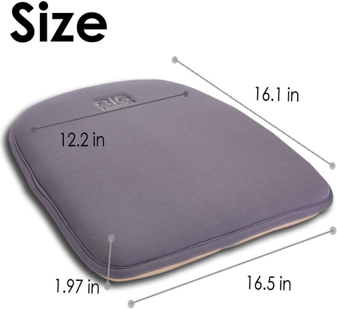Big Hippo Chair Pads, Memory Foam Chair Seat Cushion Non Slip Rubber Back Thicken Chair Padding with Elastic Bands for Home Office Outdoor Seats (Gray-1pc)