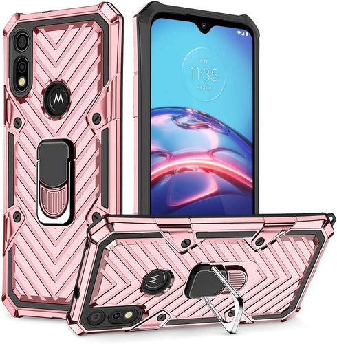 HNHYGETE for Moto E Phone Case, Motorola e Case, Shockproof Full Protection Mobile Phone Case, with Kickstand for Moto E (2020) (Rose Gold)