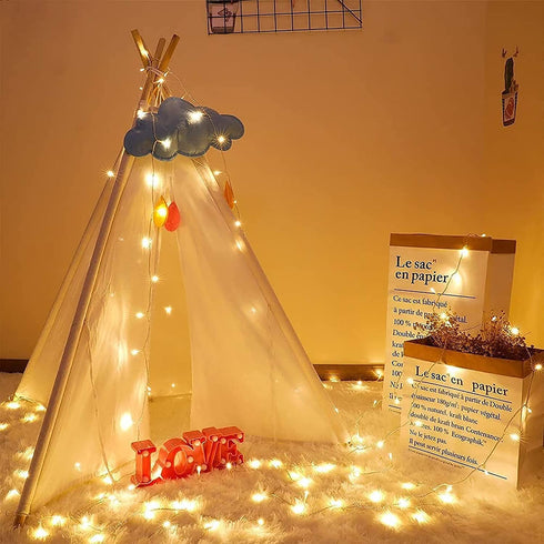 FilFom Battery Operated String Lights, 2 Pack 36ft 100 LED Fairy Lights With Remote, IP65 Waterproof Twinkle Lights 8 Mode Warm White Christmas Lights Outdoor for Bedroom Tree Indoor Party Decorations