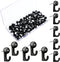 50 Pieces Push Pin Hooks Plastic Heads Pin Tacks Wall Thumb Tacks Hanging Nails Decorative Push Pins Hooks for Cork Bulletin Board Map Photos Calendar, Home Office School Supplies (Black)