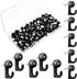 50 Pieces Push Pin Hooks Plastic Heads Pin Tacks Wall Thumb Tacks Hanging Nails Decorative Push Pins Hooks for Cork Bulletin Board Map Photos Calendar, Home Office School Supplies (Black)