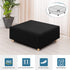 RECYCO Stretch Ottoman Cover Rectangle Storage Stool Slipcovers with Elastic Band, Footrest Protector with Spandex Jacquard Fabric (Black?Large)