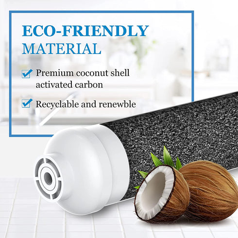 Vegebe Inline Water Filter for Ice Maker, Refrigerator, Under-Sink Reverse Osmosis Water System, Post Activated Carbon Water Filter Replacement Cartridge with 1/4-Inch Compression-Connect (Pack of 2)