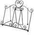 MEGREZ Desk Book Stand, Foldable Metal Recipe Holder, Kitchen Book Stand with 2 Weighted Chains to Fix Pages, Reading Book Rest Holder for Cookbook Music Document Textbook, Black
