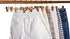 Amber Home 12 Inch Real Rose Gold Metal Pants Skirts Hangers 12 Pack, Sturdy for Slacks Trousers with 2 Adjustable Non Slip Clips and Swivel Hook (12 Pack)