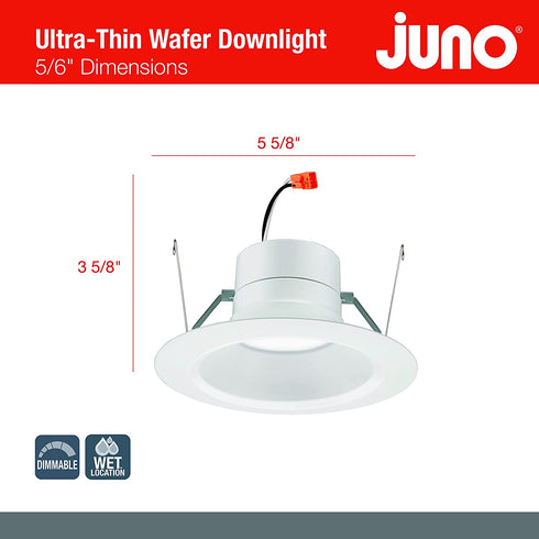 Lithonia Lighting 5/6 Inch White Retrofit LED Recessed Downlight, 12W Dimmable with 3000K Bright White, 835 Lumens