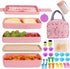 Bento Box Japanese Lunch Box Set (29 PCS) for Kids & Adults, 3 Layer Stackable Leakproof BPA Free Bento Boxes Kit with Snack Bag, Lunch Bag, Cake Cups, Fruit Forks, Utensils, Meal Prep Containers