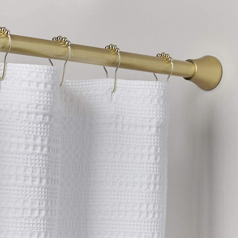SnugSet | Ultra Strong Secure Hold Tension | No Rust | 43-72" | Adjustable | Gold Shower Curtain Rod