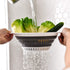 Collapsible Colander, BPA Free Silicone Food Strainer with Plastic Handles, Vegetable and Fruit Can Foldable Colander Strainer Dishwasher Safe - Large