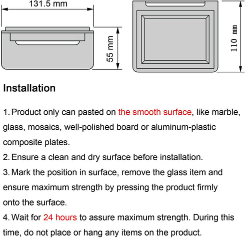 Frafuo Shower Soap Holder for Shower Wall -Minimalist Design SUS 304 Shower Soap Dish for Shower Wall-No Drilling Bar Soap Holder for Shower-Soap Dished for Bar Soap Max Bearing 10LB