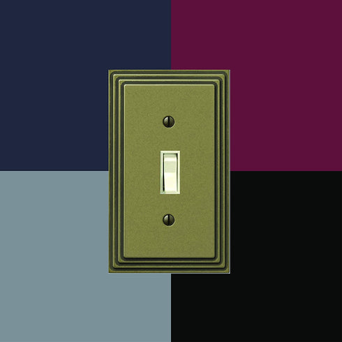 AMERELLE 84TTTRB Steps Triple Toggle Cast Metal Wallplate in Rustic Brass