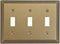 AMERELLE 84TTTRB Steps Triple Toggle Cast Metal Wallplate in Rustic Brass