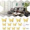 30pcs Removable Large Size Acrylic Hexagon Mirror Wall Stickers,Self-Adhesive Tiles, 3D Hexagonal, Non-Glass, add 3D gold Butterfly Stickers Decals 12pc for Home Bedroom Living Room reunion Decor(6.88 x 6.02 x 3.54 inchs?