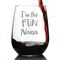 Fun Nana - Cute Funny Stemless Wine Glass, Large Glasses, Etched Sayings, Gift Box