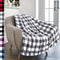 PAVILIA Buffalo Plaid Throw Blanket for Sofa Couch | Soft Flannel Fleece Grey White Checker Plaid Pattern Decorative Throw | Warm Cozy Lightweight Microfiber | 50 x 60 Inches