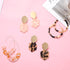 LANTAI 16 Pairs Behemian Acrylic Earrings Rattan Earrings Resin Earrings for Women Girls Leaf Dangle Earrings Mottled Hoop Earrings Gifts Jewelry