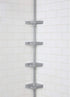 Bath Bliss 4 Tier Tension Corner Organizer Caddy, Shower Shelves, Good for Bathtubs & Shower Stalls, Holds Large Bottles, Soap, Washcloths, Grey