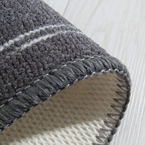 Carvapet Non-Slip Kitchen Mat Set Rubber Backing Doormat Runner Rug Set, Coffee Design (Grey 15"x47"+15"x23"+15"x23")
