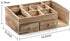 X-cosrack Rustic Wood Desk Cosmetic Office Drawer Jewelry Storage Organizer Box, Countertop Stationery Coffee Supplies Makeup Case for Bathroom Vanities Dresser Table