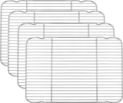 Baking Cooling Racks Pack of 4 -16.6''x11.6'', P&P CHEF Stainless Steel Wire Cooking Rack for Oven Use Cooling Drying Roasting, Non-toxic & Easy Clean, Fits Half Sheet Pan