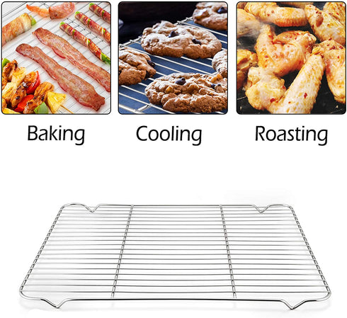 Baking Cooling Racks Pack of 4 -16.6''x11.6'', P&P CHEF Stainless Steel Wire Cooking Rack for Oven Use Cooling Drying Roasting, Non-toxic & Easy Clean, Fits Half Sheet Pan