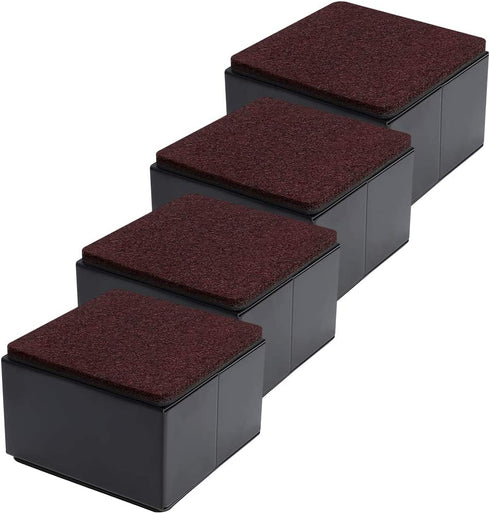 Ezprotekt Bed and Furniture Square Risers, 4 Pack Elevator up to 2? Per Riser and Lifts up to 5,000 LBs - Protect Floors Wont Scratch Wood and Carpet Surface Anti Slip Bottom (Square,2 Inch Black)