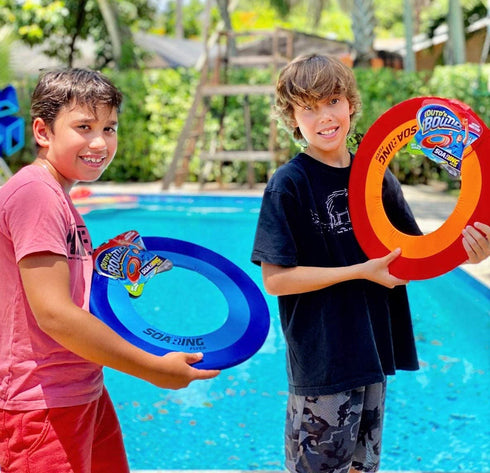 JA-RU Soft Giant Frisbee Throwing Disc 16" (1 Unit Assorted) Soaring Flyer Splash Fun Aqua Flyer Lightweight. Flying Discs for Kids & Adult Toys. Safe Easy and Professional. Outdoor Pool Party 5138-1