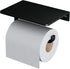 UDENIS Toilet Paper Roll Holder with Phone Shelf Wall Mounted for Bathroom Washroom Hotel Black Sturdy Anti-Rust Aluminum Brushed Finish with Stuff Shelf Tissue Organizer