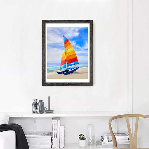Soonrada 12x16 Frame, Display 11x14 Pictures with Mat or 12 x 16 Photos Without Mat, Wood Picture Frames for Horizontal and Vertical Wall Mounting