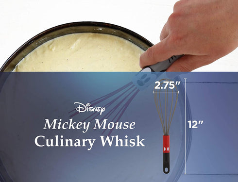 Disney Gray Mickey Mouse Silicone Whisk This Kitchen Whisk Features Mickey Mouse, Perfect for any Disney Fan Use as an Egg Whisk, For Cooking and Baking Measures 11.5 Inches