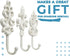 Shabby Chic Cast Iron Decorative Wall Mounted Hooks - White - Antique - French Country Charm - Large Decorative Hanging Hooks - Set of 3 - Screws and Anchors for Mounting Included - Comfify