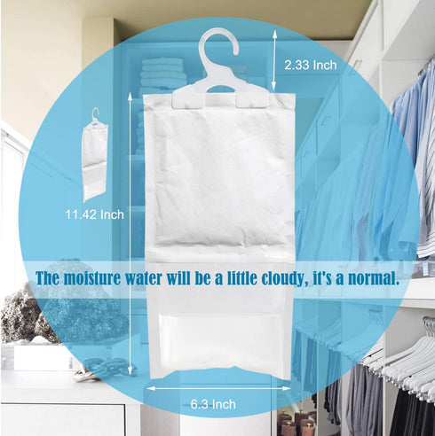 ZSZMFH 6 Pack Moisture Absorber & Max Odor Eliminator Hanging Bag, Charcoal Smell Remove Damp Musty Smell,Hanging Closet Dehumidifier Bags with 25g of Activated Charcoal (220g/pack)¦