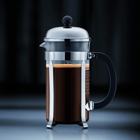 BODUM 1928-57, Matte Chrome Chambord 8-Cup Coffee Maker, 34-Ounce, 34 Oz