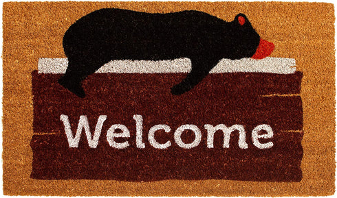 Calloway Mills 121271729 Lazy Bear Welcome Doormat, 17" x 29", Multicolor