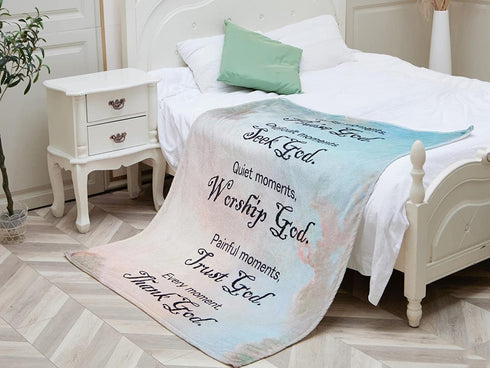 BOOPBEEP Healing Throw Blanket with Inspirational Thoughts and Prayers- Religious Soft Throw Blanket Inspirational Blankets and Throws 40x50 Inch Throw Blankets Perfect Caring Gift for Men & Women